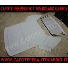 cappotta per  Peugeot 205 Roland Garros CJ CTI cabrio in pvc materiale originale con lunotto 